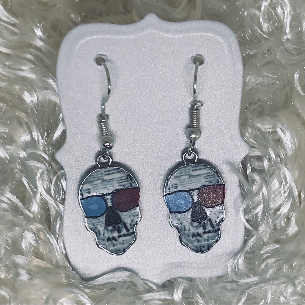 NWT {3 for $20} skeleton earrings with 3D shades